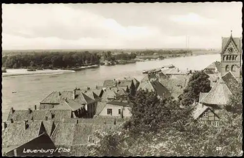 Ansichtskarte Lauenburg (Elbe) Panorama-Ansicht, Blick zur Elbe 1960