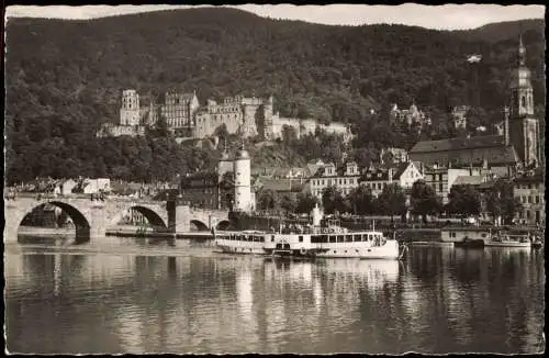 Ansichtskarte Heidelberg Heidelberger Schloss mit Dampfer 1963