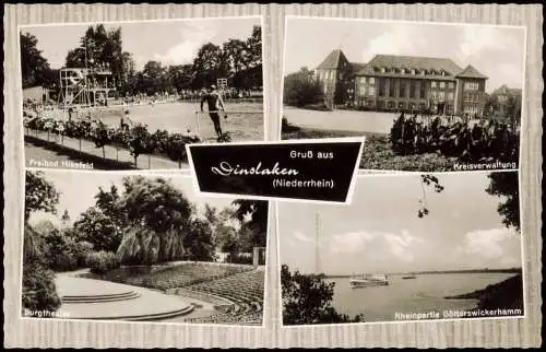 Dinslaken  Kreisverwaltung, Freibad Hiesfeld, Burg-Theater uvm. 1970