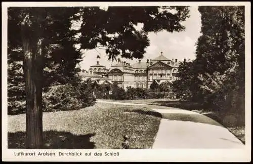 Ansichtskarte Bad Arolsen Durchblick auf das Schloß 1949