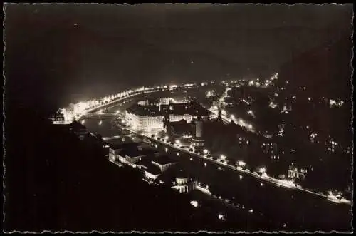 Ansichtskarte Bad Ems Panorama-Ansicht bei Nacht 1960