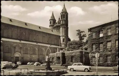 Ansichtskarte Worms Dom St. Peter Heylshof, Autos u.a. VW Käfer 1965/1964