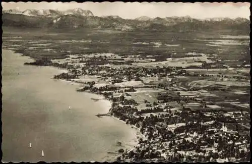 Schondorf am Ammersee Panorama-Ansicht Schondorf am Westufer des Ammersees 1966