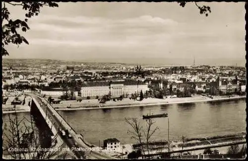 Koblenz Panorama-Ansicht Rheinansicht mit Pfaffendorfer Brücke 1964