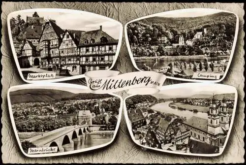 Miltenberg (Main) Mehrbildkarte mit Marktplatz, Camping, Main-Brücke 1965