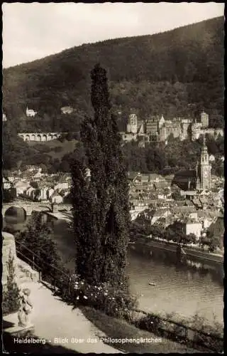 Ansichtskarte Heidelberg Blick über d. Philosophengärtchen 1964