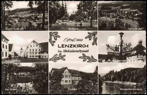 Lenzkirch Mehrbildkarte u.a. Gesamtansicht Kurpark Hauptstraße 1960