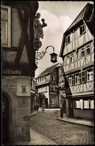 Auerbach (Bergstraße)-Bensheim Straßen-Ansicht, kleine Gasse in Bensheim 1957