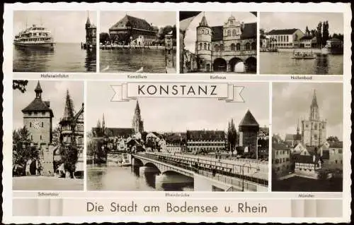 Mehrild-AK Hafeneinfahrt Konzilium Schnetztor Rheinbrücke Rathaus Hallenbad