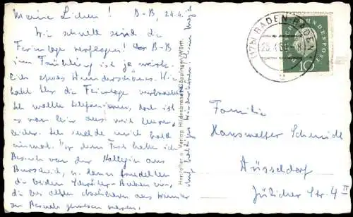 Ansichtskarte Baden-Baden Lichtentaler Allee 1960