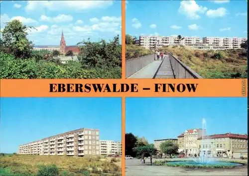 Finow-Eberswalde Blick vom Drachenkopf, Neubauten im Leibnitzviertel   1981