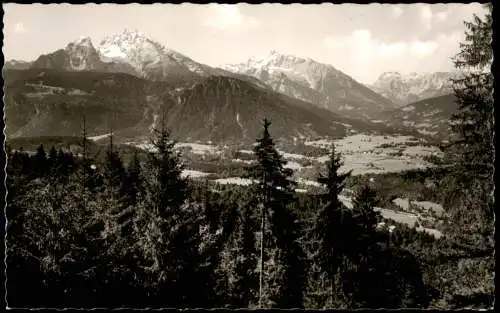 Schönau am Königssee Panorama mit Watzmann Hochkalter und Reiteralpe 1960