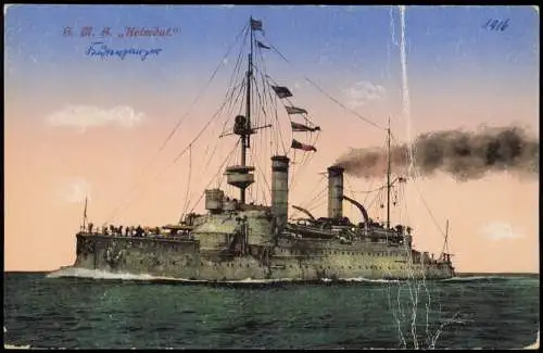 Ansichtskarte  Schiffe  Kriegsschiffe (Marine) SMS Heimdal 1918 Marine Feldpost