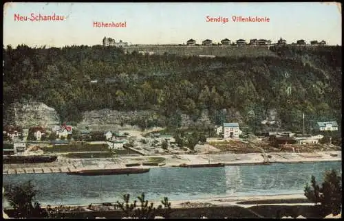 Ansichtskarte Bad Schandau Sendigs Villenkolonie Höhenhotel 1912