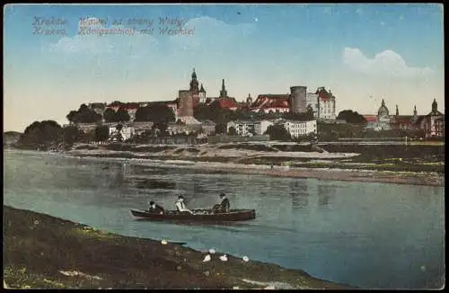 Postcard Krakau Kraków Wawel od strony Wisły 1917