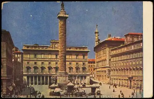 Cartolina Rom Roma Künstlerkarte Piazza Colonna 1914