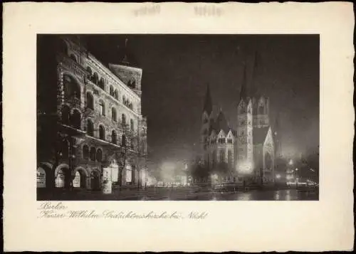Charlottenburg-Berlin Kaiser-Wilhelm-Gedächtniskirche bei Nacht 1929