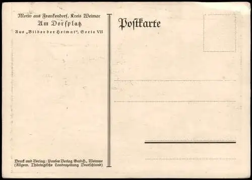 Ansichtskarte Frankendorf Thüringen Am Dorfplatz 1928