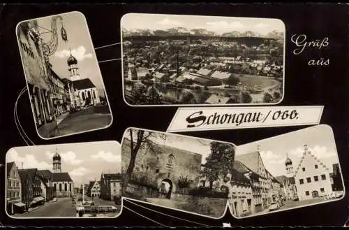 Ansichtskarte Schongau Mehrbildkarte mit Ortsansichten 1965