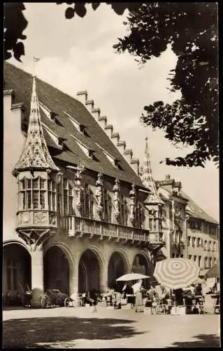 Ansichtskarte Freiburg im Breisgau Markttreiben 1956