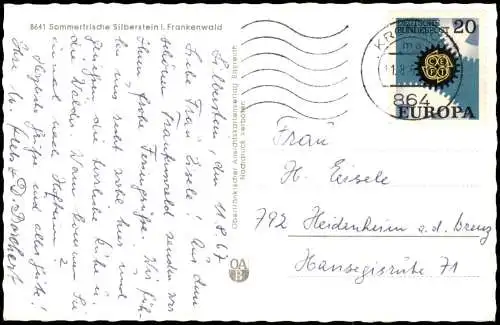 Ansichtskarte Silberstein Stadtblick 1963