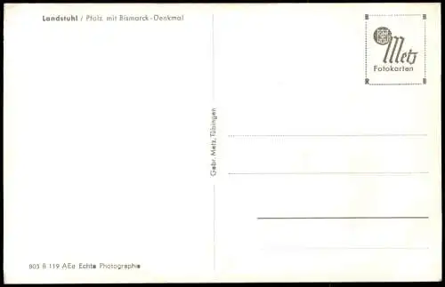 Ansichtskarte Landstuhl Pfalz mit Bismarck - Denkmal 1961
