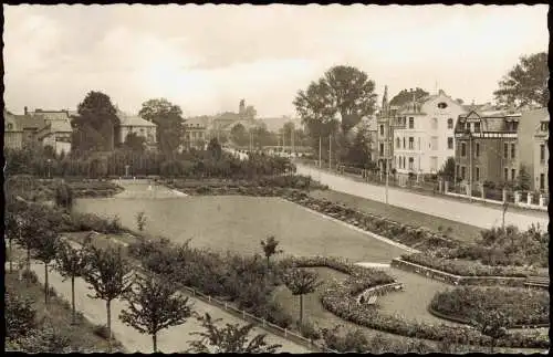 Ansichtskarte Neuwied (Rhein) Straßenpartie - Carmen Sylva - Garten 1954
