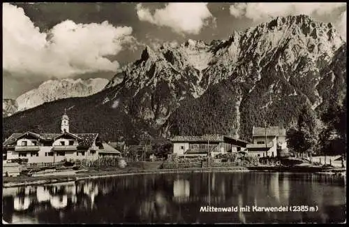 Ansichtskarte Mittenwald Stadt Karwendel 1963  gel. Luftpost