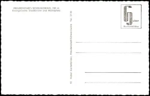 Ansichtskarte Freudenstadt Evangelische Stadtkirche und Marktplatz 1960