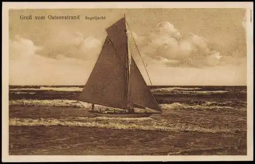 .Mecklenburg-Vorpommern Ostseestrand Segeljacht Ostsee/ Baltic Sea 1922