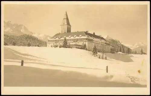 Ansichtskarte Elmau-Krün Schloss im Winter 1935