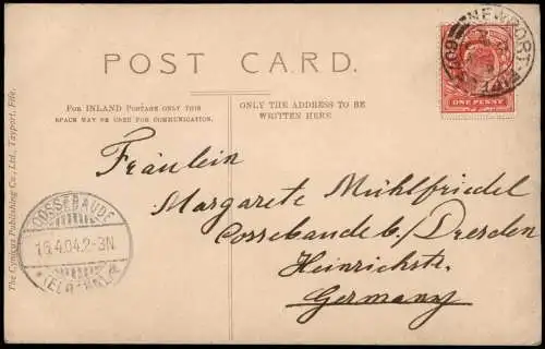 Postcard Dundee Tay Bridge - Station 1904  gel. East Newport Fife