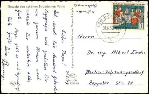 Bayerisch Eisenstein Mehrbild Arber: Schutzhaus Kreuz Seilbahn 1957