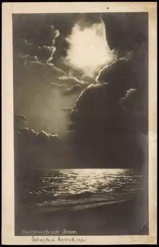 Arendsee Kühlungsborn Durchbrechende Sonne. Stimmungsbild 1930  gel. Bahnpost