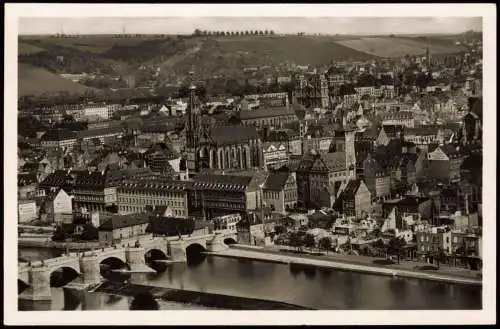 Ansichtskarte Würzburg Alte Mainbrücke und Stadt 1952