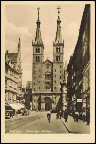 Ansichtskarte Würzburg Domstrasse 1951