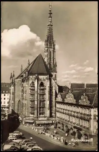 Ansichtskarte Würzburg Marienkapelle Gerüst Autos 1958