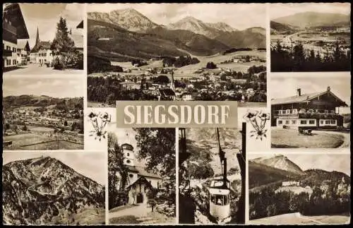 Ansichtskarte Siegsdorf Umland-Ansichten (Mehrbildkarte) 1958