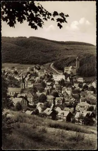 Eiserfeld-Siegen Blick auf Ortsmitte mit evgl. u. kath. Kirche 1961