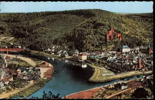 Ansichtskarte Wertheim Panorama-Ansicht mit Tauber-Mündung 1964