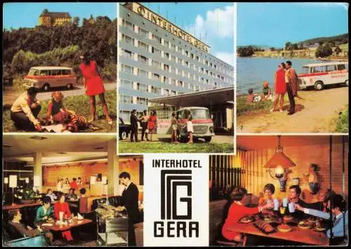 Gera Interhotel Gera - 1. Schloß Burgk, 2. An der Bleilochtalsperre, 3. Hotelhalle, 4. Bierhöhler 1978/1976