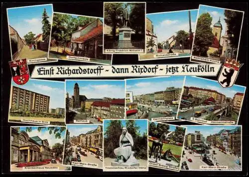 Ansichtskarte Neukölln-Berlin Rixdorf Stadtteilansichten Einst und Jetzt 1972