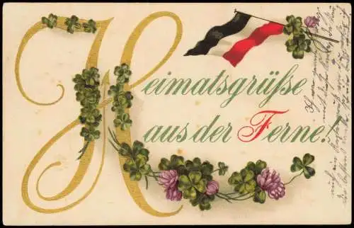 Feldpostkarte "Heimatgrüße aus der Ferne" 1916 Prägekarte Stempel NIEDERSTETTEN