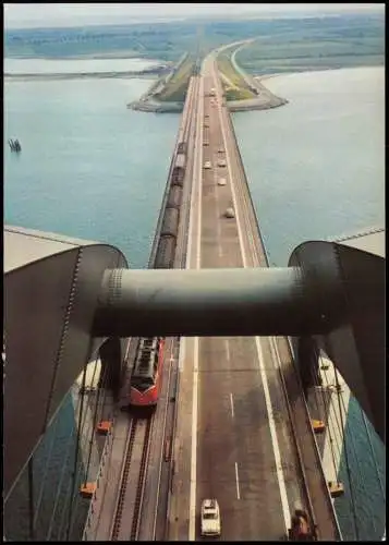 Ansichtskarte Fehmarn (Insel) Blick von der Fehmarnsund-Brücke Eisenbahn 1979