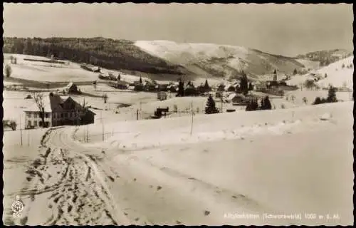 Altglashütten-Feldberg (Schwarzwald) Straßenpartie im Winter 1961