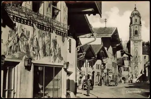 Ansichtskarte Mittenwald VW Käfer Obermarkt 1961