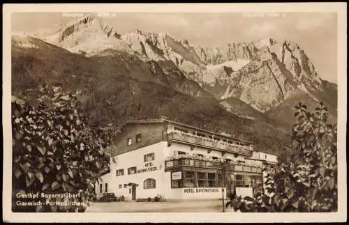 Ansichtskarte Garmisch-Partenkirchen Gasthof Bayernstüberl 1959 Bahnpoststempel