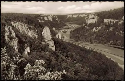Ansichtskarte Beuron Blick vom Eichfelsen auf Schloß Werenwag 1958