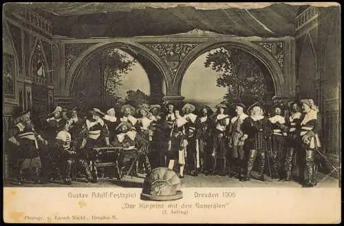 Dresden Gustav Adolf-Festspiel Der Kurprinz mit den Generälen 1906