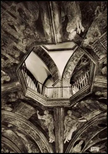 Bonn Doppelkirche Schwarzrheindorf Durchblick in die Oberkirche 1960